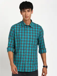 Turtle Relaxed Slim Fit Tartan Checked Pure Cotton Casual Shirt