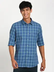 Turtle Relaxed Slim Fit Checked Pure Cotton Casual Shirt
