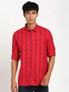 Turtle Relaxed Slim Fit Tartan Checked Pure Cotton Casual Shirt