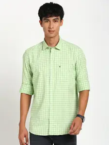 Turtle Relaxed Slim Fit Grid Tattersall Checked Cotton Casual Shirt