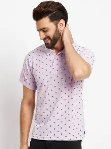 VERO AMORE Men Printed Cotton Polo Collar T-shirt
