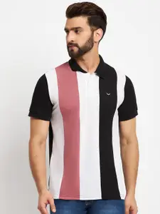 VERO AMORE Striped Polo Collar Cotton T-shirt
