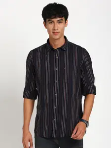 Turtle Relaxed Slim Fit Opaque Striped Cotton Casual Shirt