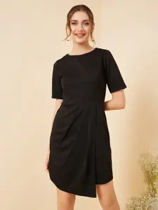 RARE Black Round Neck Sheath Dress