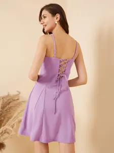 RARE Lavender Shoulder Straps A-Line Mini Dress