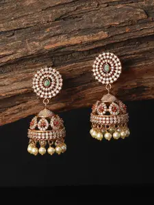 Saraf RS Jewellery Gold-Plated Dome Shaped Jhumkas