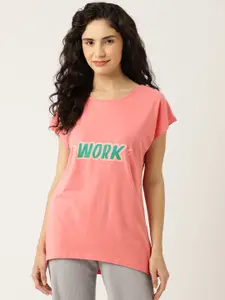 UNMADE Women Typography Printed Lounge T-shirt