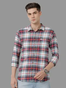 Voi Jeans Classic Tartan Checked Pure Cotton Slim Fit Casual Shirt
