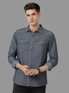 Voi Jeans Classic Checked Pure Cotton Slim Fit Casual Shirt