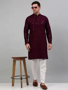 Jompers Sequined Embroidered Kurta with Pyjamas