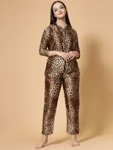 KALINI Animal Printed Pure Cotton Night Suit