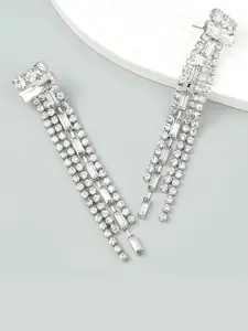 AVANT-GARDE PARIS Silver-Plated Contemporary Drop Earrings