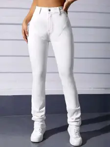 BAESD Women Slim Fit Clean Look Mid-Rise Jeans