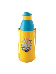 Cello Puro Junior Yellow & Blue Printed Insulated Water Bottle 600 ml