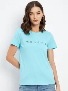 Madame Typography Printed Casual Cotton Top