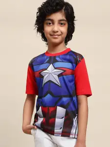 Kids Ville Boys Captain America Printed Cotton T-Shirt