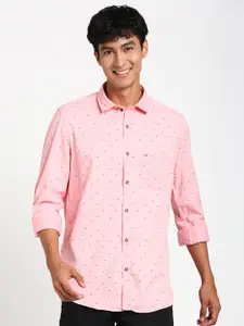 Turtle Micro Ditsy Printed Relaxed Slim Fit Casual Shirt