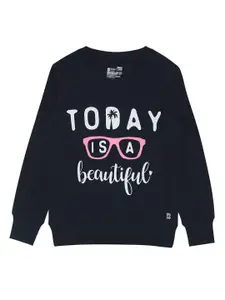 Bodycare Kids Girls Typography Printed Resists Microbial Odor Wool Pullover