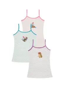 Bodycare Girls Pack Of 3 Printed Cotton Camisoles