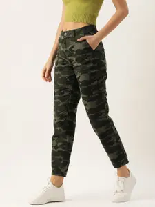 IVOC Women Camouflage Printed Slim Fit Cotton Cargos Joggers