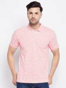 WILD WEST Floral Printed Polo Collar T-shirt