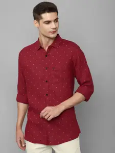 Allen Solly Men Maroon Slim Fit Geometric Printed Casual Shirt