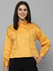 Allen Solly Woman Spread Collar Pure Cotton Casual Shirt