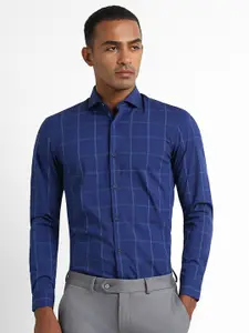 Peter England Slim Fit Windowpane Checked Formal Shirt