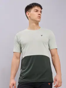 Technosport Antimicrobial Colourblocked Slim Fit T-shirt