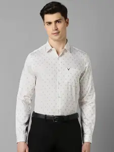Allen Solly Slim Fit Ethnic Motifs Printed Pure Cotton Formal Shirt
