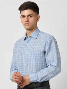 Van Heusen Checked Cotton Linen Formal Shirt
