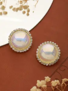 Priyaasi Gold-Plated Pearl Contemporary Stud Earrings