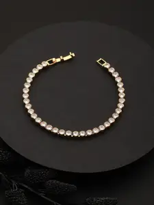 Priyaasi Gold-Plated American Diamond Wraparound Bracelet