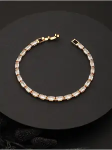 Priyaasi Women Gold-Plated AD Link Bracelet