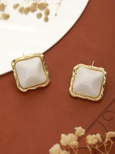 Priyaasi Gold-Plated Geometric Studs Earrings