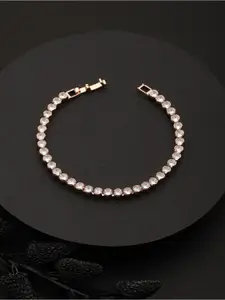 Priyaasi Rose Gold-Plated AD Link Bracelet