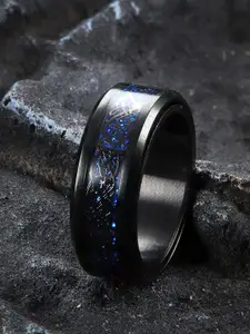 MEENAZ Men Set Of 2 Silver-Plated Finger Rings