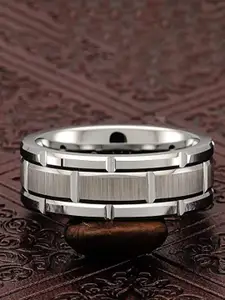 MEENAZ Silver-Plated Textured Finger Ring