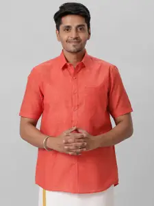 Ramraj Spread Collar Short Sleeves Casual Shirt