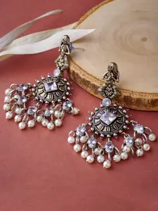 ATIBELLE Silver-Plated Contemporary Drop Earrings