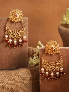 Voylla Gold-Plated Contemporary Chandbalis