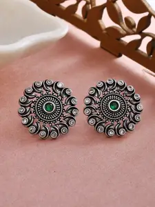 Voylla Silver-Plated Contemporary Studs Earrings