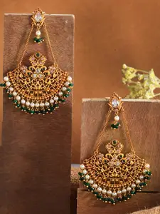 Voylla Gold-Plated Contemporary Chandbalis Earrings