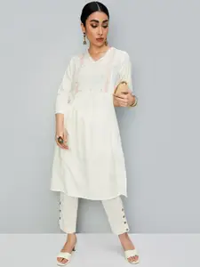 max Floral Embroidered Straight Kurta
