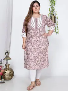 Swasti Plus Size Floral Printed Pure Cotton Kurta