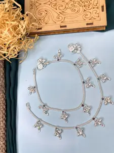 ABDESIGNS Silver-Plated Beaded Anklets