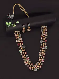 ABDESIGNS Brass Gold-Plated Necklace & Earrings