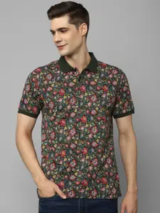Allen Solly Men Floral Printed Polo Collar Pockets T-shirt