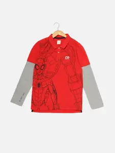 Peter England Boys Printed Polo Collar T-shirt