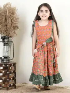 Kinder Kids Girls Printed Cotton Ready to Wear Lehenga Choli